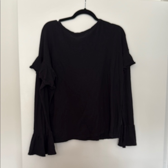 Sundry Women's Black Ruffled Long Sleeve Top Size 4/XL - Picture 6 of 6